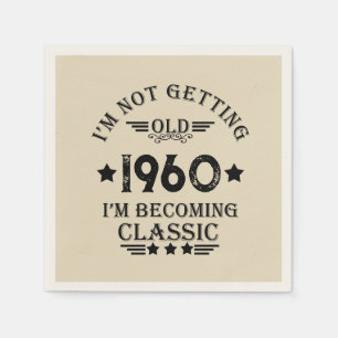 Personalized vintage 65th birthday black napkin