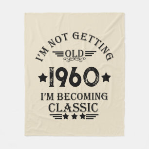 Personalized vintage 65th birthday gift fleece blanket
