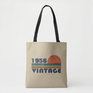 Personalized vintage 65th birthday gift tote bag