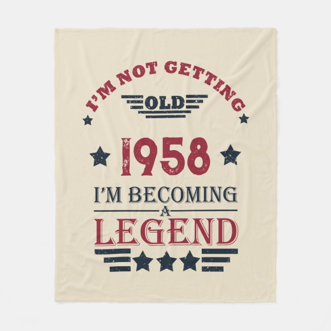 Personalized vintage 65th birthday gifts fleece blanket (Front)
