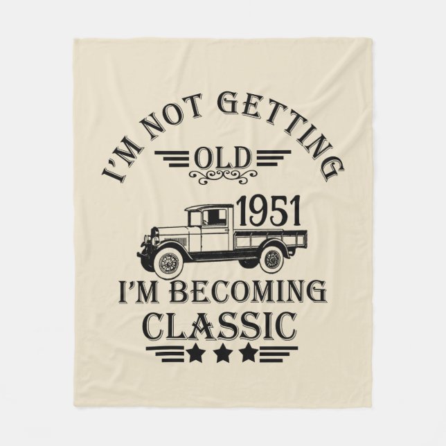 Personalized vintage 65th birthday gifts fleece blanket (Front)
