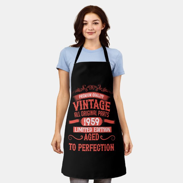 Personalized vintage 65th birthday gifts red apron (Worn)