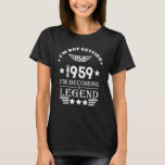 Personalized vintage 65th birthday gifts white T-Shirt<br><div class="desc">You can add some originality with this limited edition, premium quality, and original, classy, retro, and vintage-looking birthday graphic design with a cool typography font. This is a great gift idea for men, women, husbands, wives, girlfriends, and boyfriends who will love this one-of-a-kind piece of art. The best unique and...</div>