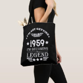 Personalized vintage 65th birthday gifts white tote bag (Close Up)
