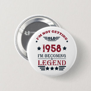 Personalized vintage 65th birthday party 2 inch round button