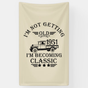 Personalized vintage 65th birthday party banner