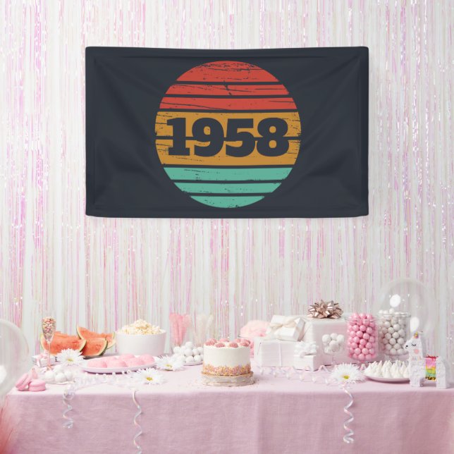 Personalized vintage 65th birthday party banner (Party)