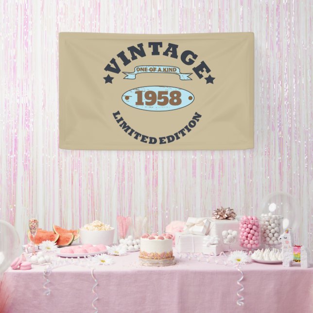 Personalized vintage 65th birthday party banner (Party)