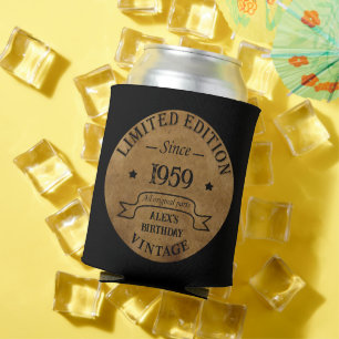 Personalized vintage 65th birthday party can cooler