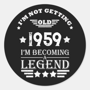 Personalized vintage 65th birthday party classic round sticker