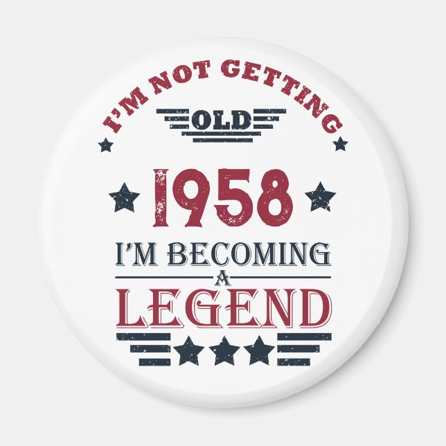 Personalized vintage 65th birthday party magnet (Front)