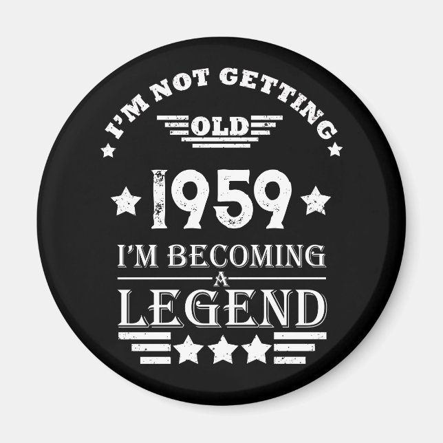 Personalized vintage 65th birthday party magnet (Front)