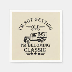 Personalized vintage 65th birthday party napkin