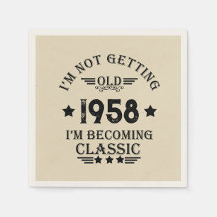 Personalized vintage 65th birthday party napkin