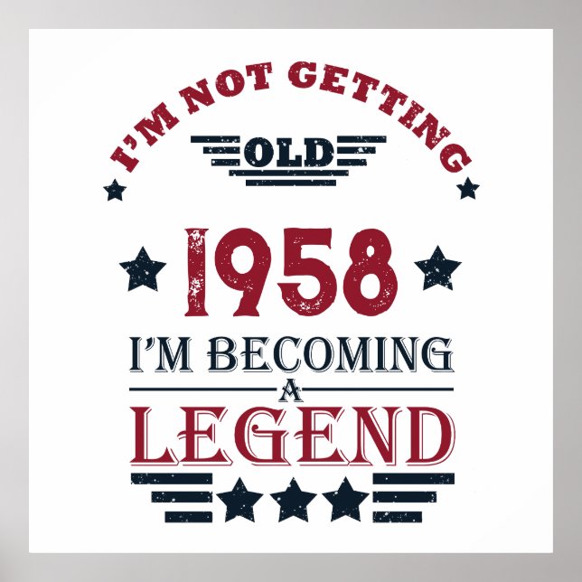 Personalized vintage 65th birthday party poster (Front)