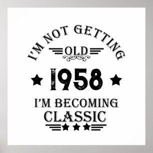 Personalized vintage 65th birthday party poster