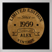 Personalized vintage 65th birthday party