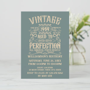 Personalized vintage 65th birthday whiskey party invitation