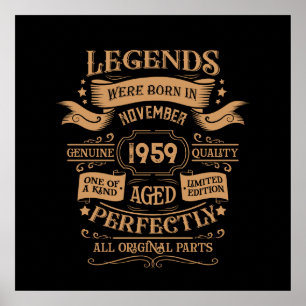 Personalized vintage 65th birthday whiskey party poster
