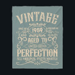 Personalized vintage 65th birthday whiskey themed fleece blanket<br><div class="desc">You can add some originality to your wardrobe collection with this vintage classic birthday graphic design with awesome typography font lettering. It is a great gift idea for men, women, husbands, wives, girlfriends, and boyfriends who will love this one-of-a-kind artwork. It is the best amazing and fun holiday present for...</div>