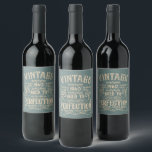 Personalized vintage 65th birthday whiskey themed wine label<br><div class="desc">You can add some originality to your wardrobe collection with this vintage classic birthday graphic design with awesome typography font lettering. It is a great gift idea for men, women, husbands, wives, girlfriends, and boyfriends who will love this one-of-a-kind artwork. It is the best amazing and fun holiday present for...</div>