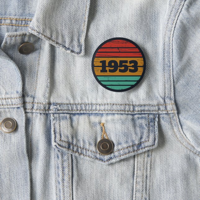 Personalized vintage 70th birthday 2 inch round button (In Situ)