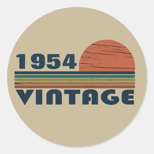 Personalized vintage 70th birthday classic round sticker (Front)