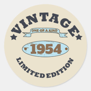 Personalized vintage 70th birthday classic round sticker