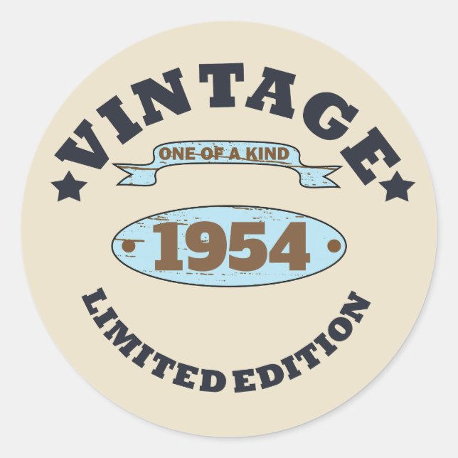 Personalized vintage 70th birthday classic round sticker (Front)