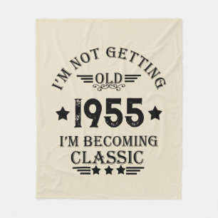 Personalized vintage 70th birthday  fleece blanket