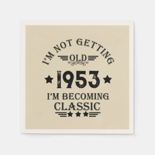 Personalized vintage 70th birthday gift black napkin