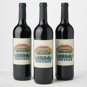 Personalized vintage 70th birthday gift wine label