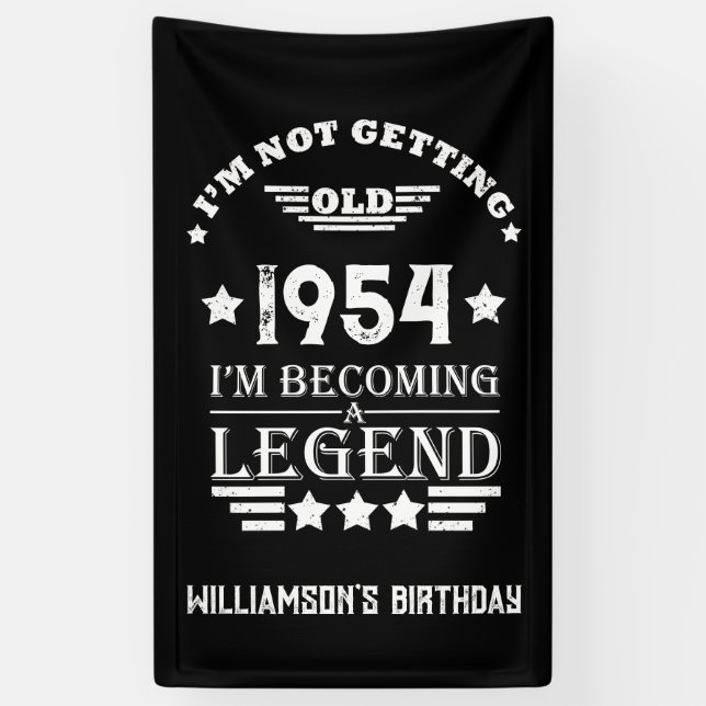 Personalized vintage 70th birthday gifts banner (Vertical)