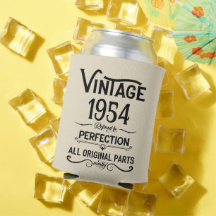 Personalized vintage 70th birthday gifts black can cooler