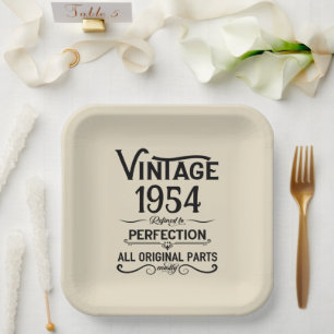 Personalized vintage 70th birthday gifts black paper plate