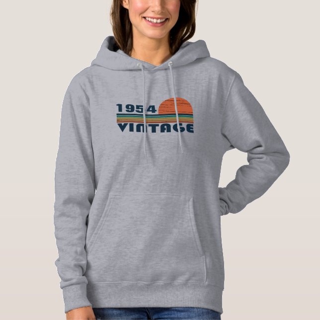Personalized vintage 70th birthday hoodie (Front)