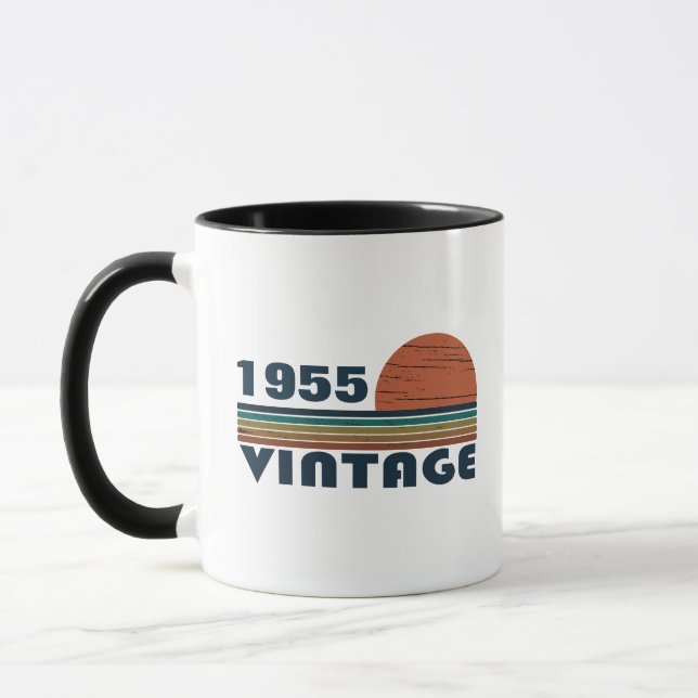 Personalized vintage 70th birthday mug (Left)