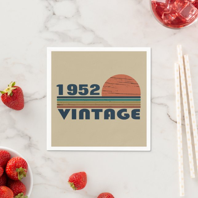 Personalized vintage 70th birthday napkin (Insitu)