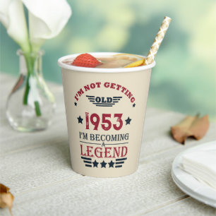 Personalized vintage 70th birthday paper cups