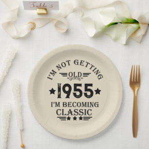 Personalized vintage 70th birthday  paper plate