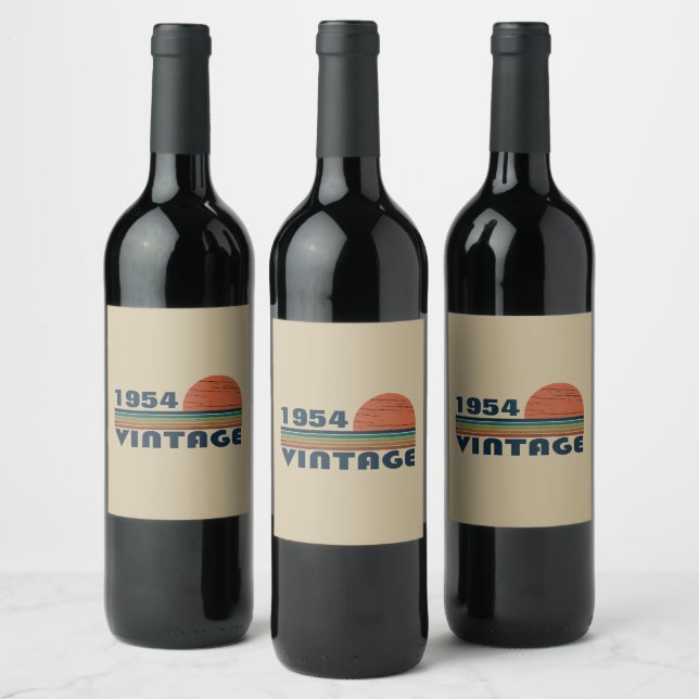 Personalized vintage 70th birthday wine label (Bottles)
