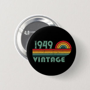 Personalized vintage 75th birthday 2 inch round button