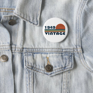 Personalized vintage 75th birthday 2 inch round button