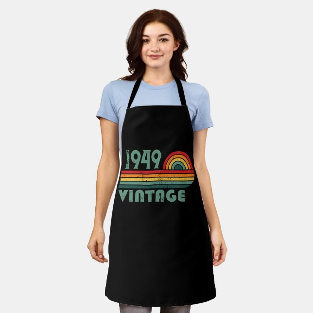 Personalized vintage 75th birthday apron (Worn)