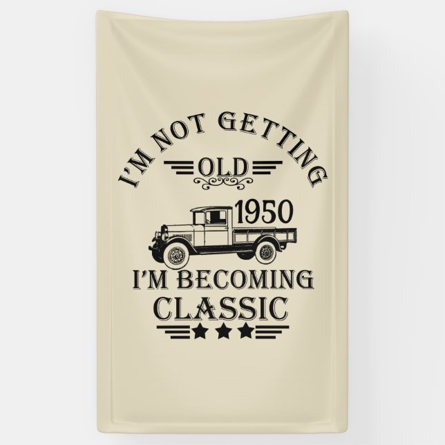 Personalized vintage 75th birthday banner (Vertical)