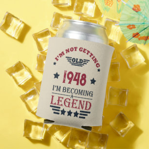 Personalized vintage 75th birthday can cooler