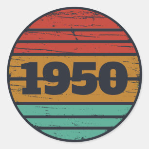 Personalized vintage 75th birthday classic round sticker