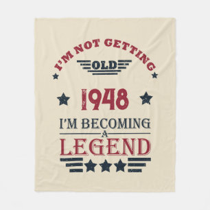 Personalized vintage 75th birthday fleece blanket