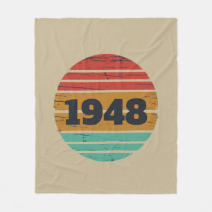personalized vintage 75th birthday fleece blanket