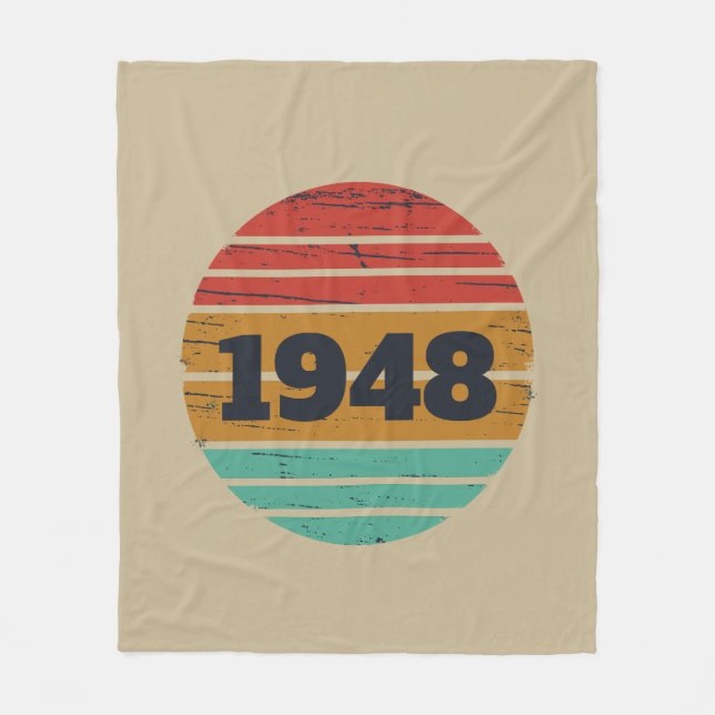 personalized vintage 75th birthday fleece blanket (Front)
